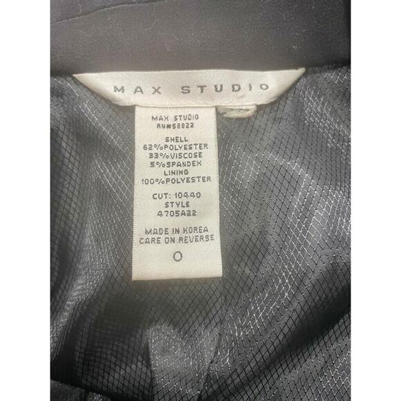 MAX STUDIO COAT BLAZER MINIMALISTIC SZ XS BLACK ELEGANT VERSATILE GOTH CORE - Picture 2 of 12